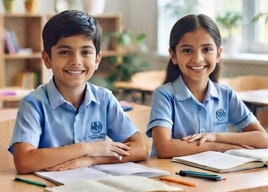 Students in school uniforms